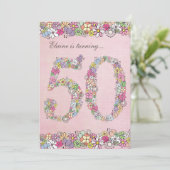 12x18 50. Geburtstagsparty Frühjahrsblüte Vorlage (Stehend Vorderseite)