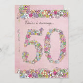 12x18 50. Geburtstagsparty Frühjahrsblüte Vorlage (Vorne/Hinten)