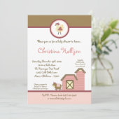 12x18 Abby's Farm Girl Barn Babydusche Einladung (Stehend Vorderseite)