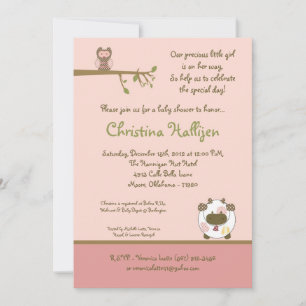 12x18 Abbys Farm Pink Barn Baby Shower Einladung