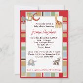 12x18 ABC Alphabet Suppe Stripte Babydusche Einladung (Vorderseite)