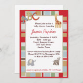 12x18 ABC Alphabet Suppe Stripte Babydusche Einladung (Vorne/Hinten)