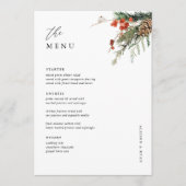 12x18" Abendessen Winter Hochzeitsmenü Menükarte (Vorderseite)