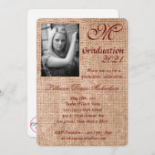 12x18 Abschluss Part Einladung Weizen auf Burlap S (Vorne/Hinten)