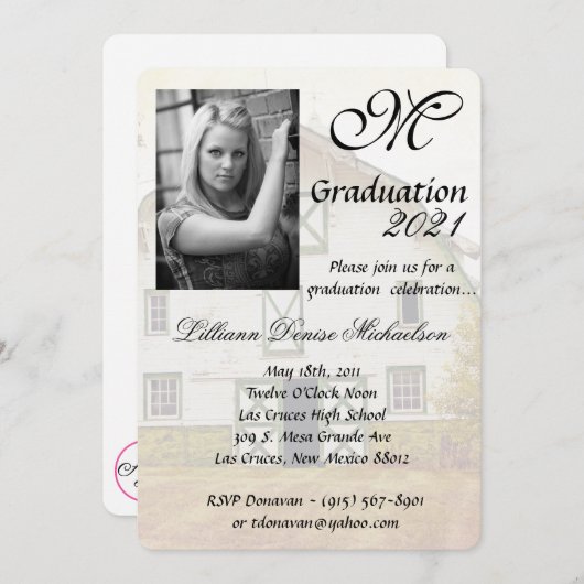 12x18 Abschluss Teil Einladung Sonnenuntergang Sta (Vorne/Hinten)