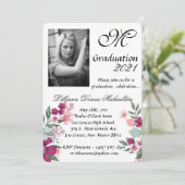 12x18 Abschluss Teil Einladung Tropische Blume übe (Stehend Vorderseite)