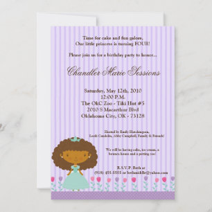 12x18 African Princess Gir Birthday Party Einladun Einladung