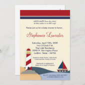 12x18 Ahoy Mate Segelboot Babydusche Einladung (Vorne/Hinten)