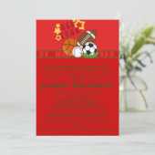 12x18 All Star Red Birthday Party Einladung (Stehend Vorderseite)