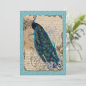 12x18 Ancient Peacock Speichern Sie das Datum Kart Save The Date (Stehend Vorderseite)