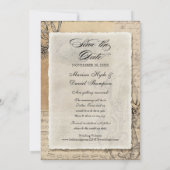 12x18 Ancient Peacock Speichern Sie das Datum Kart Save The Date (Rückseite)