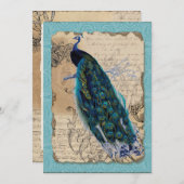 12x18 Ancient Peacock Speichern Sie das Datum Kart Save The Date (Vorne/Hinten)