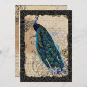 12x18 Ancient Peacock Speichern Sie die Datumskart Save The Date (Vorne/Hinten)