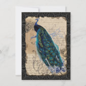 12x18 Ancient Peacock Vintage Hochzeit Einladung (Vorderseite)