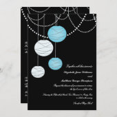 12x18 Aqua Blue Paper Lanterns Wedite Einladung (Vorne/Hinten)