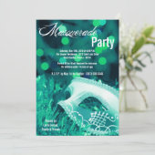 12x18 Aquamarin Masquerade Sweet 16 Geburtstag Ein Einladung (Stehend Vorderseite)