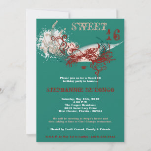 12x18 Aquamarin Masquerade Sweet 16 Geburtstag Ein Einladung