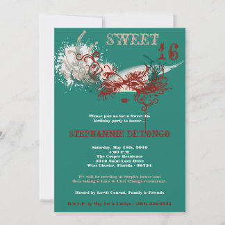 12x18 Aquamarin Masquerade Sweet 16 Geburtstag Ein Einladung
