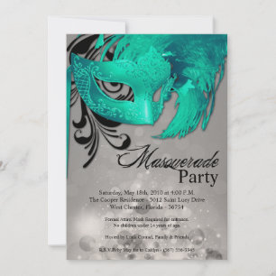 12x18 Aquamarin Masquerade Sweet 16 Geburtstag Ein Einladung