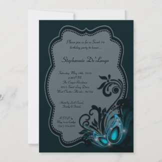 12x18 Aquamarin Masquerade Sweet 16 Geburtstag Ein Einladung