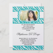 12x18 Aquamarin Zebra Print Patter Quinceanera Ein Einladung (Vorderseite)