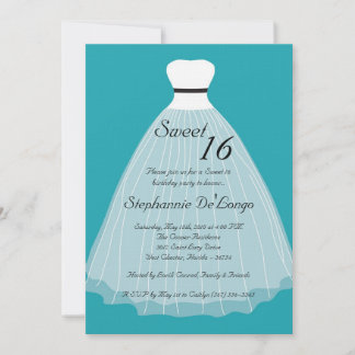 12x18 Aquamarine Kleidung Sweet 16 Geburtstag Einl Einladung