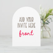 12x18" Arch Shaped Invitation Printing Einladung (Stehend Vorderseite)