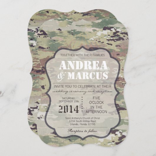 12x18 Army Air Force OCP Camouflage Einladung Hoch (Vorne/Hinten)