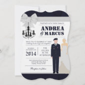 12x18 ARMY Blues Bride Uniform Hochzeit Einladung (Vorderseite)