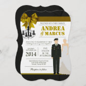 12x18 ARMY Bride Uniform Wedding Einladung (Vorne/Hinten)