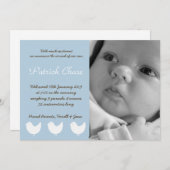 12x18 Baby Boy Blue 3 Birds Foto Geburtsankündigun Ankündigung (Vorne/Hinten)