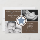12x18 Baby Boy Blue Star Foto Geburtserklärung Ankündigung (Vorderseite)