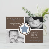 12x18 Baby Boy Blue Star Foto Geburtserklärung Ankündigung (Stehend Vorderseite)
