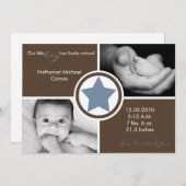 12x18 Baby Boy Blue Star Foto Geburtserklärung Ankündigung (Vorne/Hinten)