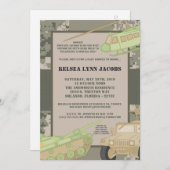 12x18 Baby Dusche Einladung ARMY Camouflage ACU Pr (Vorne/Hinten)