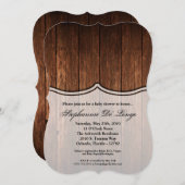 12x18 Baby Dusche Einladung Stall Holz Land Rusti (Vorne/Hinten)