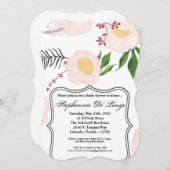 12x18 Baby Dusche Einladung White Floral Blume auf (Vorne/Hinten)