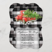 12x18 Baby Dusche Einladung XMAS Truck Baffalo Pla (Vorne/Hinten)
