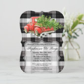 12x18 Baby Dusche Einladung XMAS Truck Baffalo Pla (Stehend Vorderseite)