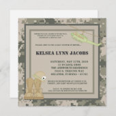 12x18 Baby-Duschen-Einladung ARMEE Camouflage Einladung (Vorne/Hinten)