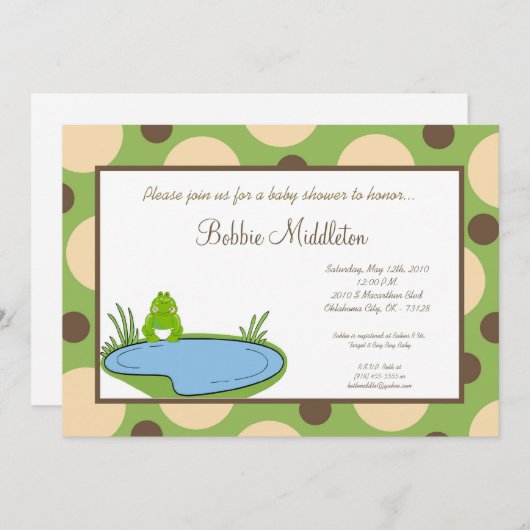 12x18 Baby Frog Pond Kinderdusche Einladung (Vorne/Hinten)