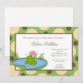 12x18 Baby-Frosch-Teich-Baby-Duschen-Einladung Einladung (Vorne/Hinten)