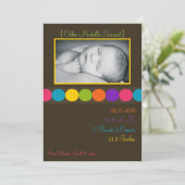 12x18 Baby Girl Brown Polka Foto Geburtserklärung Ankündigung (Stehend Vorderseite)