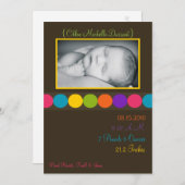 12x18 Baby Girl Brown Polka Foto Geburtserklärung Ankündigung (Vorne/Hinten)