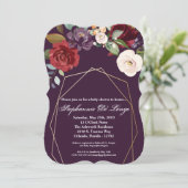 12x18 Baby Shower Einladung Plum Lila Rose Gold (Stehend Vorderseite)