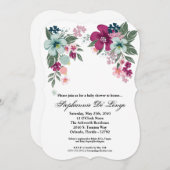 12x18 Baby Shower Einladung Tropische Blume auf Wh (Vorne/Hinten)