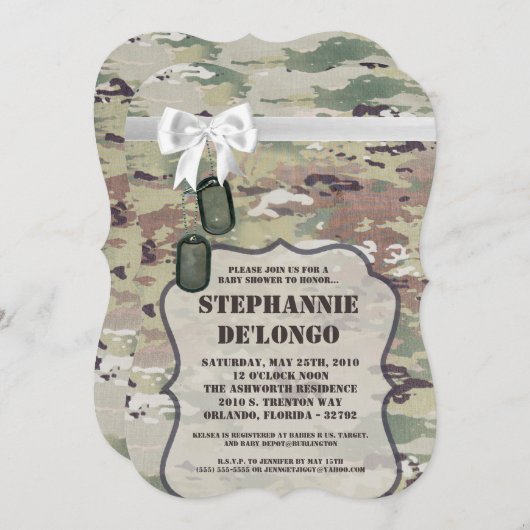 12x18 Baby Shower Invasionstruppe OCP Camouflage U Einladung (Vorne/Hinten)