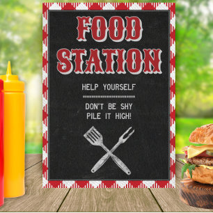 12x18 Backyard GRILLEN Birthday Food Station Table Poster