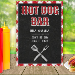 12x18 Backyard GRILLEN Birthday Hot Dog Bar Table Poster