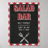 12x18 Backyard GRILLEN Birthday Salad Bar Table Si Poster (Vorne)